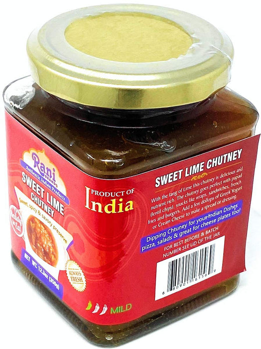Rani Sweet Lime Mango Chutney (Indian Preserve) 10.5oz (300g) Glass Jar, Ready to eat, Vegan ~ Gluten Free Ingredients, All Natural, NON-GMO