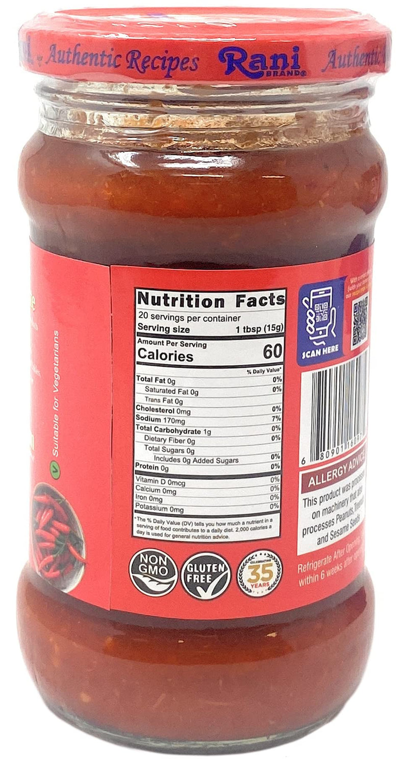 Rani Red Chilli Cooking Paste 10.58oz (300g) Glass Jar ~ Vegan | Gluten Free | NON-GMO | No Colors | Indian Origin