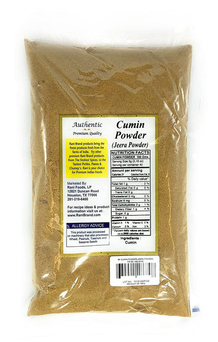 Rani Cumin (Jeera) Powder Spice 100g (3.5oz) ~ All Natural | Vegan | Gluten Friendly | NON-GMO | Indian Origin