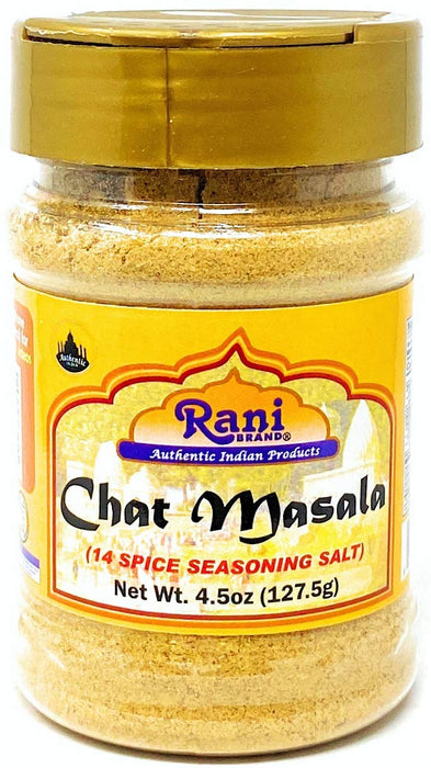 Rani Chat Masala (14 Spice Seasoning Salt) Tangy Indian Seasoning 4.5oz (127.5g) PET Jar ~ All Natural | No MSG | Vegan | No Colors | Gluten Friendly