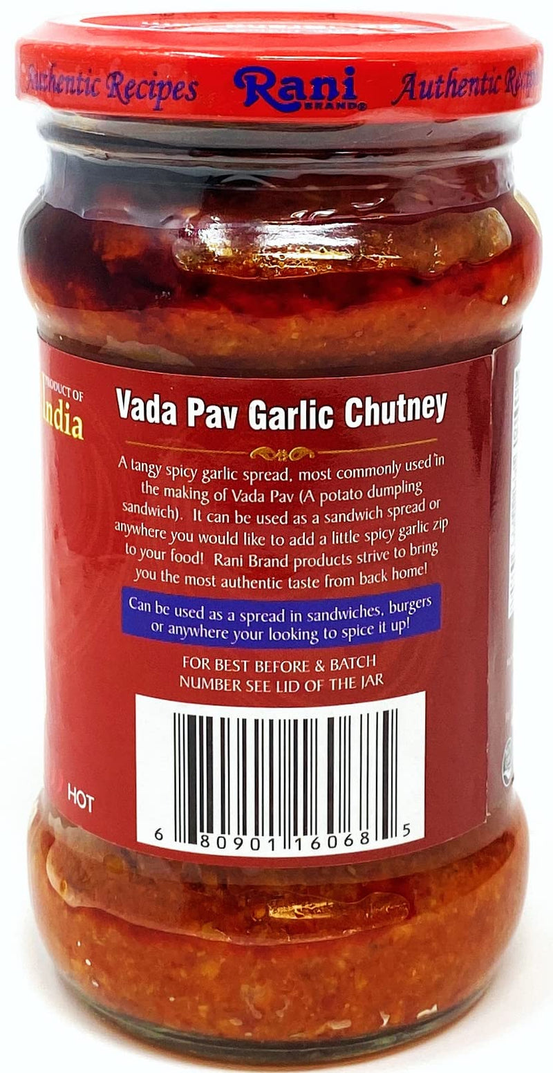 Rani Vada Pav Garlic Chutney 10.5oz (300g) Glass Jar, Ready to Eat, Pack of 5+1 FREE ~ Vegan | Gluten Free | NON-GMO | Indian Origin