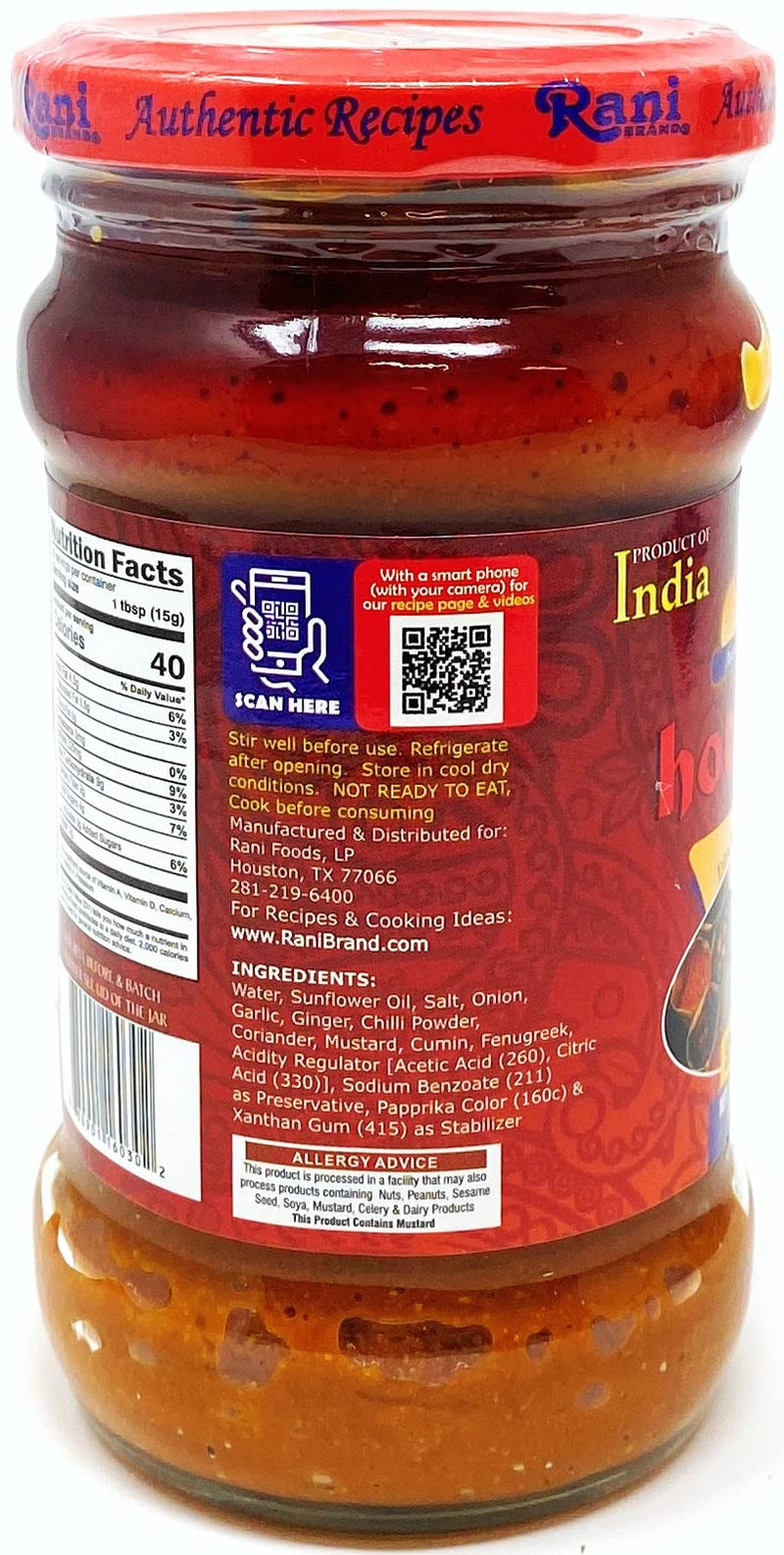 Rani Curry Paste HOT (Spice Paste) 10.5oz (300g) Glass Jar, Pack of 5+1 FREE ~ No Colors | All Natural | NON-GMO | Vegan | Gluten Free | Indian Origin