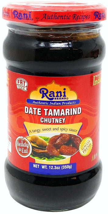 Rani Dates & Tamarind (Imli) Chutney 12.3oz (350g) Glass Jar, Ready to eat, Vegan, Pack of 5+1 FREE ~ Gluten Free | NON-GMO | Indian Origin