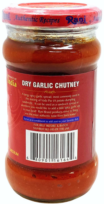 Rani Garlic Chutney 10.5oz (300g) Glass Jar, Ready to Eat ~ All Natural | No Preservatives | Vegan | Gluten Free | NON-GMO | No Colors