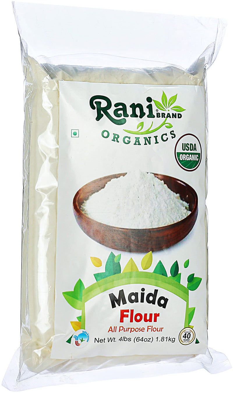 Rani Organic Maida Flour (Indian All Purpose Flour) 64oz (4lbs) 1.81kg Bulk ~ All Natural | Vegan | NON-GMO | Indian Origin | USDA Certified Organic
