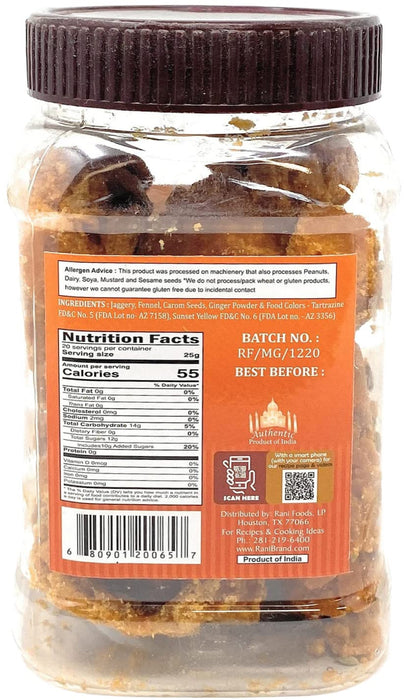 Rani Masala Gur (Jaggery) Indian Unrefined Raw Cane Sugar 17.5oz (1.1lbs) 500g PET Jar ~ Gluten Friendly | Vegan | NON-GMO | No Salt or fillers