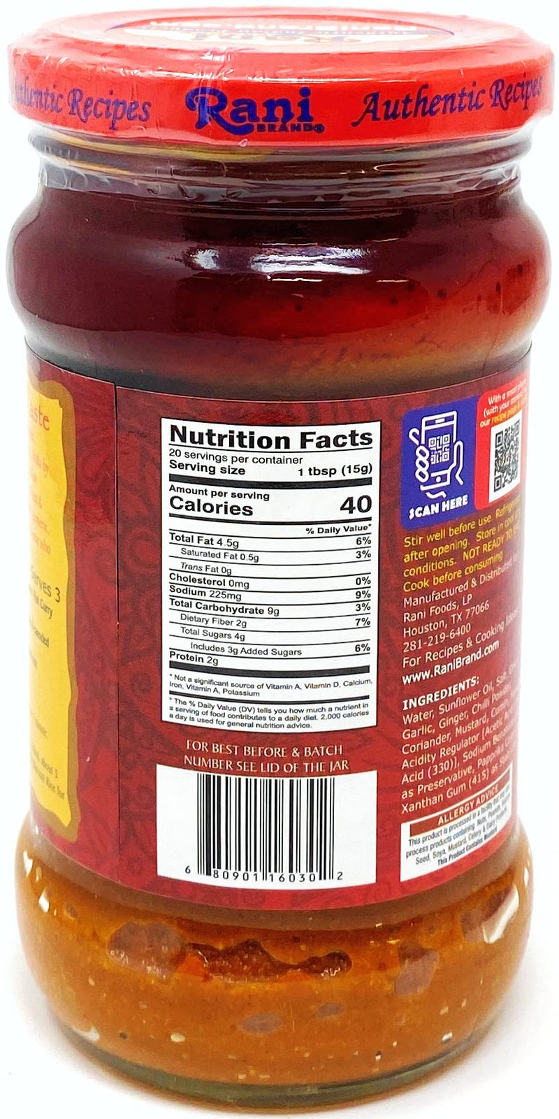 Rani Curry Paste HOT (Spice Paste) 10.5oz (300g) Glass Jar, Pack of 5+1 FREE ~ No Colors | All Natural | NON-GMO | Vegan | Gluten Free | Indian Origin