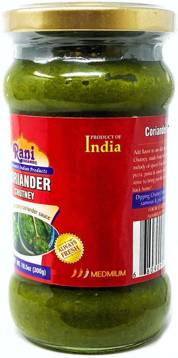 Rani Coriander Chutney 10.5oz (300g) Glass Jar, Ready to Eat ~ Vegan | Gluten Free | NON-GMO | No Colors | Indian Origin