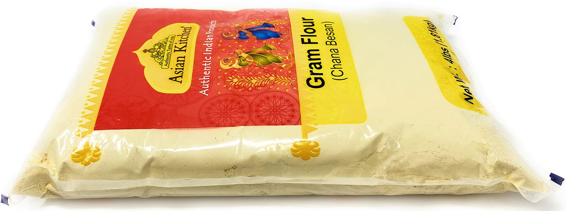 Asian Kitchen Chana Besan - Chickpeas Flour, Gram 4lb (64oz) ~ All Natural | Vegan | Gluten Friendly | NON-GMO | Indian Origin