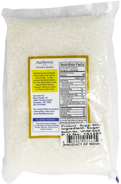 Rani Indian Sugar (Cheeni) 14oz (400g) ~ All Natural | Gluten Friendly | No Colors | Vegan | Indian Origin