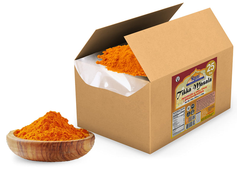 Rani Tikka Masala Indian 7-Spice Blend 400oz (25lbs) 11.36kg Bulk Box ~ All Natural | Salt-Free | Vegan | No Colors | Gluten Friendly | NON-GMO