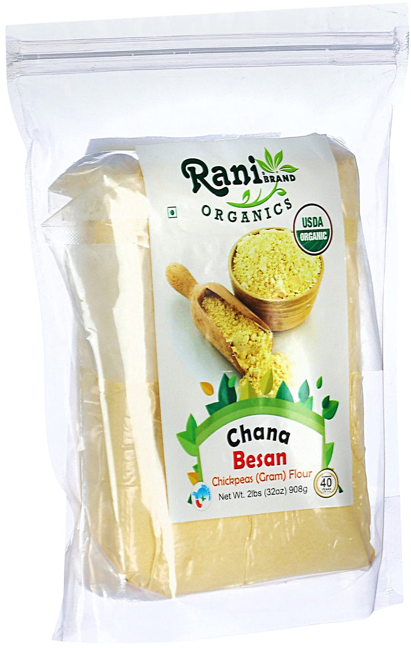 Rani Organic Chana Besan - Chickpeas (Gram) Flour 32oz (2lbs) ~ All Natural | Gluten Friendly | NON-GMO | Indian Origin | USDA Certified Organic
