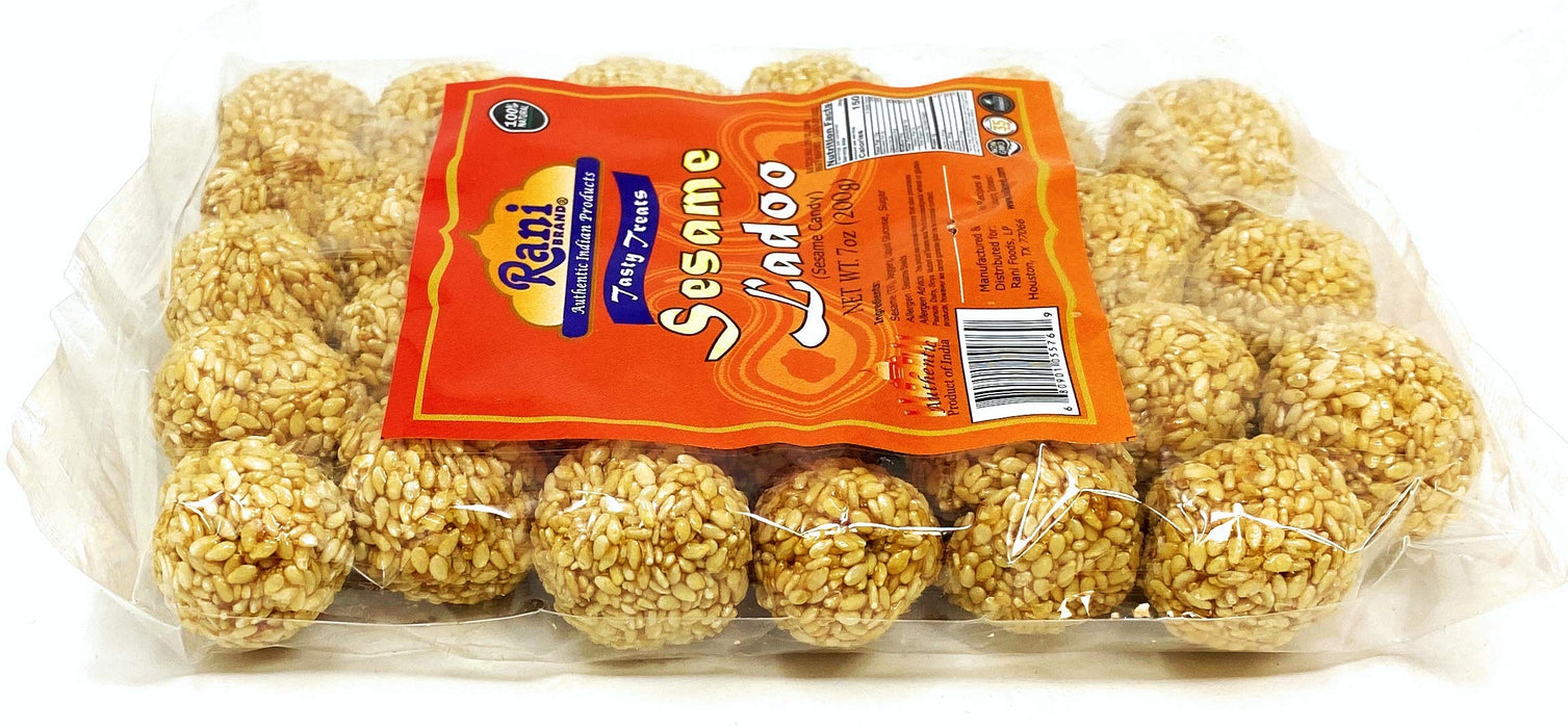 Rani Sesame Ladoo (Round Sesame Brittle Candy) 7oz (200g) x Pack of 4 ~ All Natural | Vegan | No colors | Gluten Friendly | Indian Origin