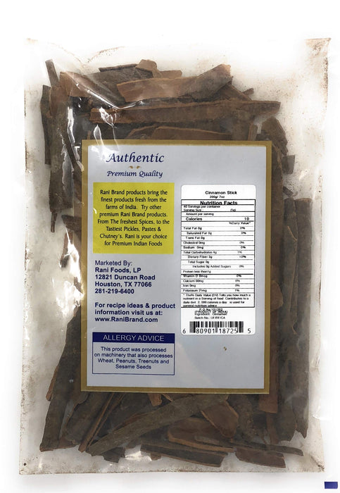 Rani Desi (Dalchini) Flat Cinnamon 7oz (200g) ~ All Natural | Vegan | Gluten Friendly | NON-GMO | Indian Origin