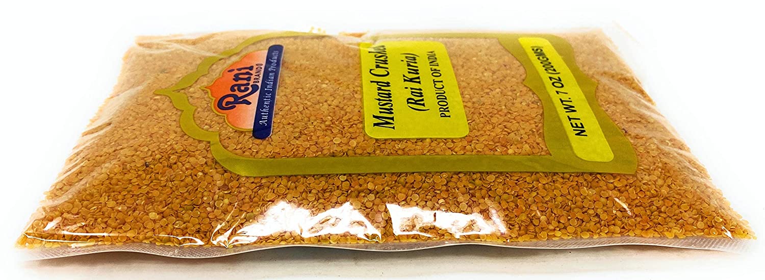 Rani Mustard Seeds Crushed Coarse 7oz (200g) ~ All Natural | Gluten Friendly | NON-GMO | Vegan | Indian Origin