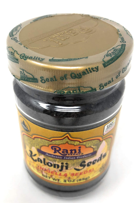 Rani Kalonji (Black Seed, Nigella Sativa, Black Cumin) Seeds 3oz (85g) PET Jar ~ All Natural | Gluten Friendly | NON-GMO | Vegan | Indian Origin
