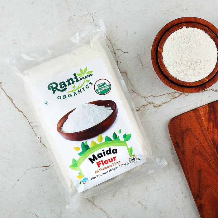 Rani Organic Maida Flour (Indian All Purpose Flour) 64oz (4lbs) 1.81kg Bulk ~ All Natural | Vegan | NON-GMO | Indian Origin | USDA Certified Organic