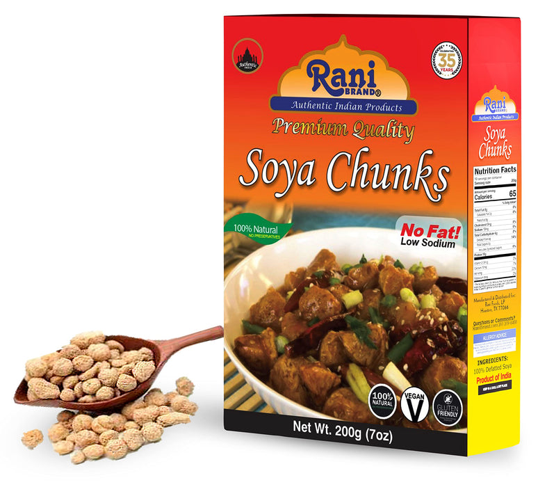 Rani Soya Chunks Nuggets (High Protien) 7oz (200g) ~ All Natural, Salt-Free | Vegan | No Colors | Gluten Friendly | NON-GMO | Indian Origin | Meat Alternate Substitute