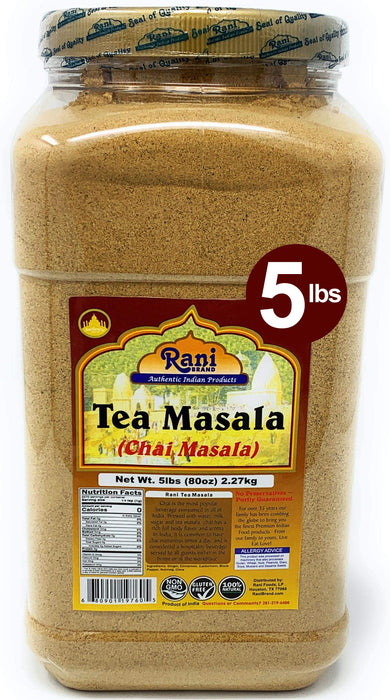 Rani Tea (Chai) Masala 80oz (5lbs) 2.27kg Bulk PET Jar ~ All Natural | Vegan | Gluten Friendly | Salt & Sugar Free | NON-GMO | No Colors