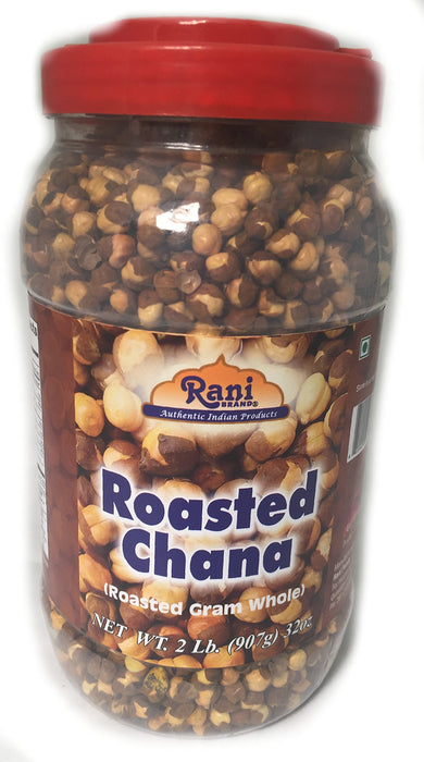 Rani Roasted Chana (Chickpeas) Plain Flavor 32oz (2lbs) 908g PET Jar ~ All Natural | Vegan | No Preservatives | Gluten Friendly | Indian Origin | Great Snack, Ready to Eat