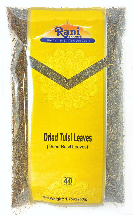 Rani Dried Tulsi (Indian Basil, Holy Basil) Leaves 1.75oz (50g) Used for Beverages & Ayurveda Herbal ~ All Natural | Vegan | Gluten Friendly
