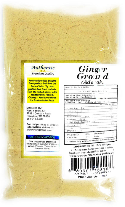 Rani Ginger (Adarak) Powder Ground, Spice 7oz (200g) ~ Natural | Vegan | Gluten Friendly | NON-GMO | Indian Origin
