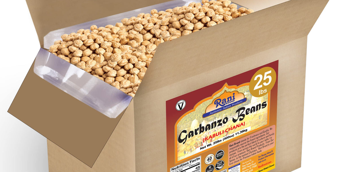 Rani Garbanzo Beans (Kabuli Chana) 400oz (25lbs) 11.36kg