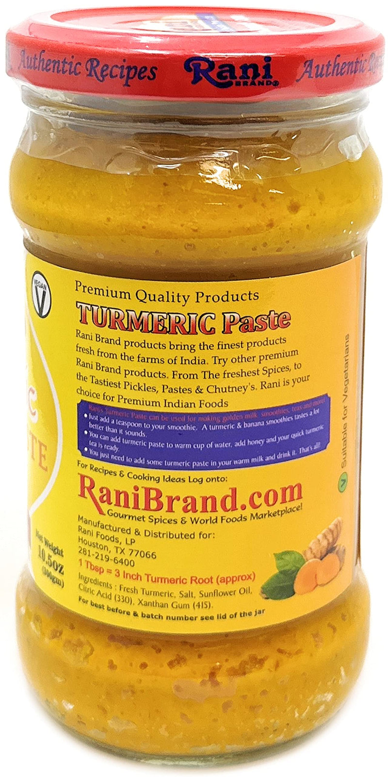 Rani Turmeric (Haldi) Paste 10.5oz (300g) Glass Jar ~ All Natural | Vegan | Gluten Free | NON-GMO | No Colors | Indian Origin