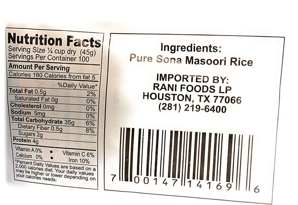 Asian Kitchen Crystal Sona Masoori Aged Rice 20lbs (9.08kg) Short Grain Rice ~ All Natural | Gluten Friendly | Vegan | Indian Origin | Export Quality