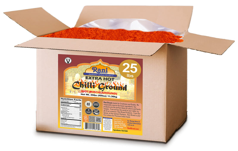 Rani Extra Hot Chilli Powder Indian Spice 400oz (25lbs) 11.36kg Bulk Box ~ All Natural | No Color added | Gluten Friendly | Vegan | NON-GMO