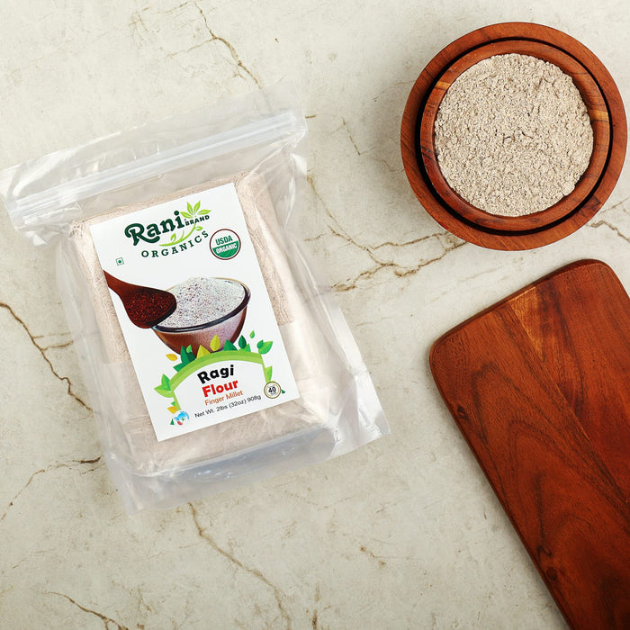 Rani Organic Ragi (Red Millet) Flour 32oz (2lbs) 908g ~ All Natural | Vegan | Gluten Friendly | NON-GMO | Indian Origin | USDA Certified Organic