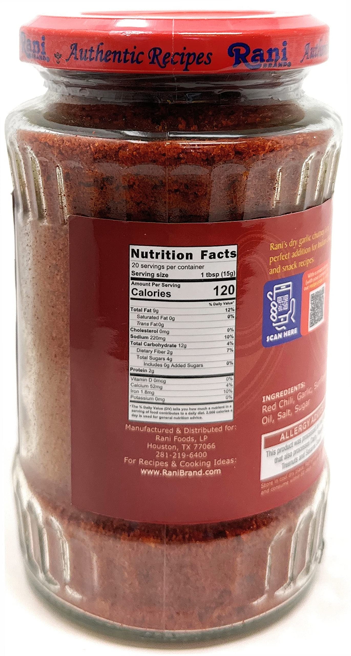 Rani Dry Garlic Chutney 10.5oz (300g) Glass Jar, Ready to Eat ~ All Na ...