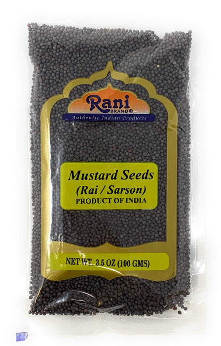 Rani Black Mustard Seeds Whole Spice (Kali Rai) 3.5oz (100g) ~ All Natural | Gluten Friendly | NON-GMO | Vegan