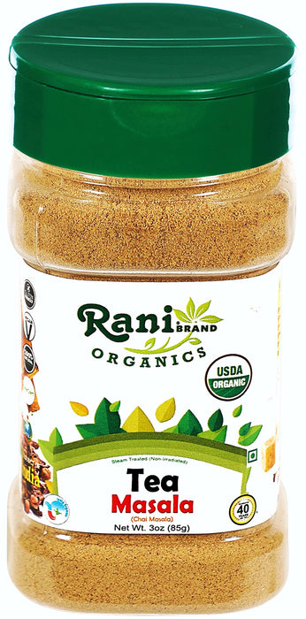 Rani Organic Tea (Chai) Masala Indian Spice Blend 3oz (85g) PET Jar ~ All Natural | Vegan | Gluten Friendly | Indian Origin | USDA Certified Organic
