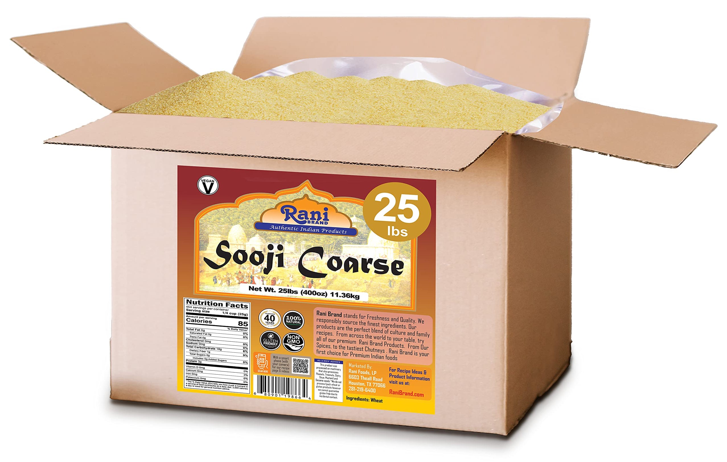 Rani Sooji Coarse (Farina, Suji, Rava, Rawa, Wheat Semolina) Flour 400 ...