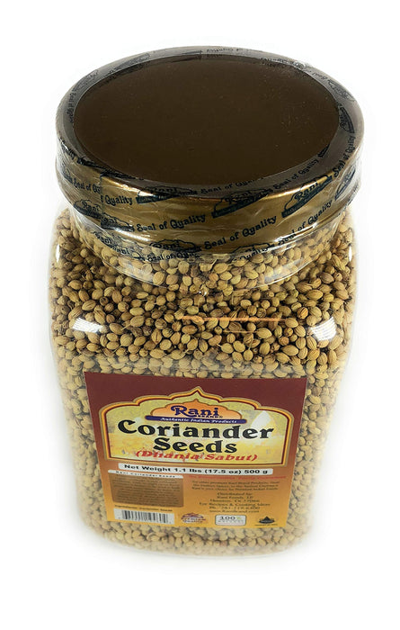 Rani Coriander (Dhania) Seeds Whole, Indian Spice 17.5oz (500g) ~ All Natural ~ Gluten Free Ingredients | NON-GMO | Vegan | Indian Origin