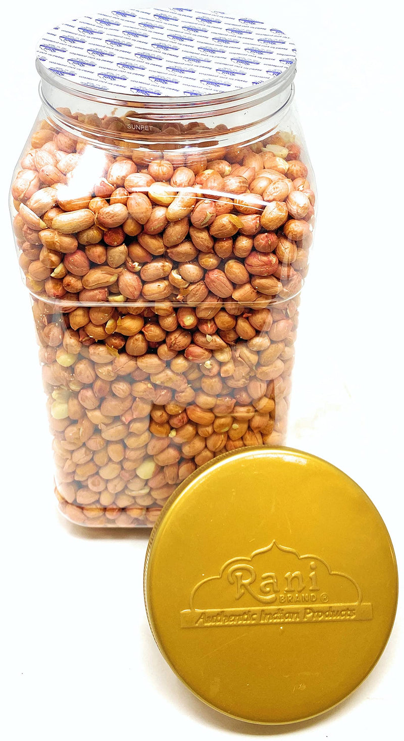 Rani Peanuts, Raw Whole With Skin (uncooked, unsalted) 96oz (6lbs) 2.72kg Bulk PET Jar ~ All Natural | Vegan | Kosher | Gluten Friendly | Fresh Product of USA ~ Spanish Grade Groundnut/Red-skin