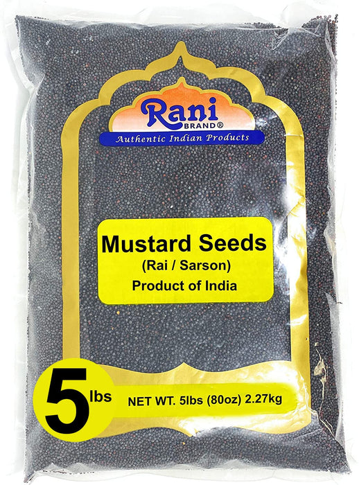 Rani Black Mustard Seeds Whole Spice (Kali Rai) 80oz (5lbs) 2.27kg Bulk ~ All Natural | Gluten Friendly | NON-GMO | Vegan | Indian Origin