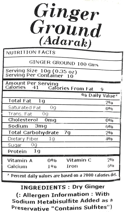 Rani Ginger (Adarak) Powder Ground, Spice 3.5oz (100g) ~ Natural | Vegan | Gluten Friendly | NON-GMO | Indian Origin