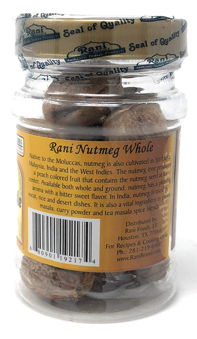 Rani Nutmeg (Jaiphul) Whole Spice, 17-19 Pieces, 3oz (85g) PET Jar ~ All Natural | Vegan | Gluten Friendly | NON-GMO | Indian Origin
