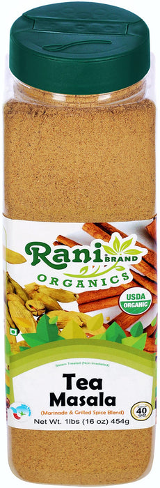 Rani Organic Tea (Chai) Masala Indian Spice Blend 16oz (1lb) 454g PET Jar ~ All Natural | Vegan | Indian Origin | USDA Certified Organic