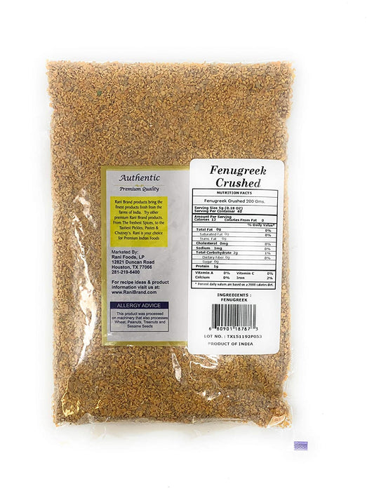 Rani Fenugreek (Methi) Seeds Crushed 7oz (200g) Trigonella foenum graecum ~ All Natural | Vegan | Gluten Friendly | Non-GMO