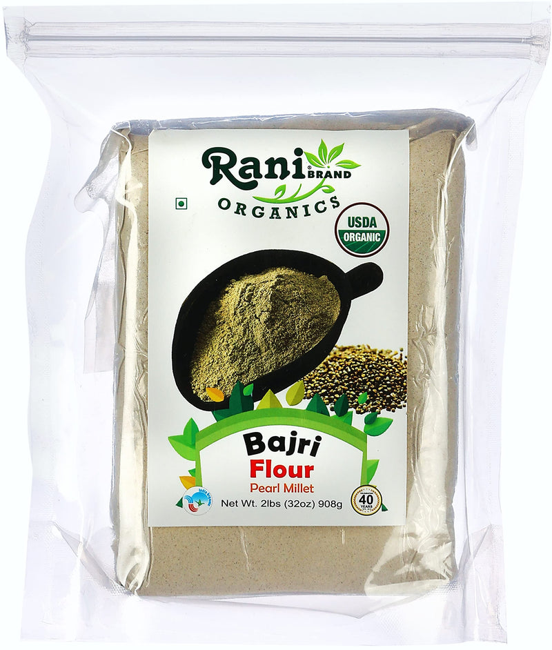 Rani Organic Bajri Flour (Pearl Millet) 32oz (2lbs) 908g ~ All Natural | Vegan | Gluten Friendly | NON-GMO | Indian Origin | USDA Certified Organic