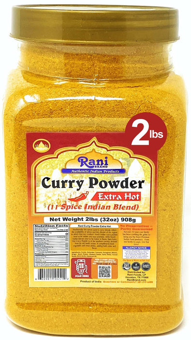 Rani Curry Powder EXTRA HOT Natural 11-Spice Blend 32oz (2lbs) 908g PET Jar ~ Salt Free | Vegan | Gluten Friendly | NON-GMO