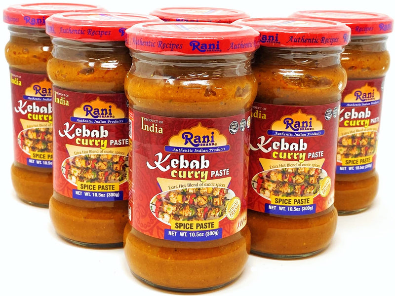 Rani Kebab Masala Paste for Meat Dishes 10.5oz (300g) Glass Jar, Pack of 5+1 FREE ~ No Colors | All Natural | NON-GMO | Vegan | Gluten Free