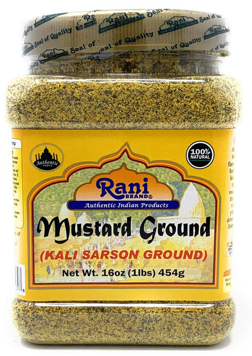 Rani Mustard Seeds Ground, Powder Spice (Rai Sarson) 16oz (1lb) 454g PET Jar ~ All Natural | Gluten Friendly | NON-GMO | Vegan | Indian Origin