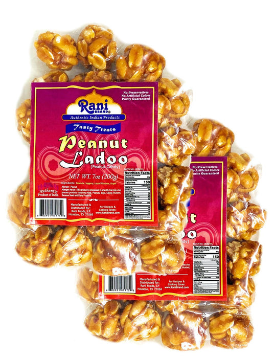 Rani Peanut Ladoo (Round Peanut Brittle Candy) 7oz (200g) x Pack of 2 ~ All Natural | Vegan | No colors | Gluten Friendly | Indian Origin