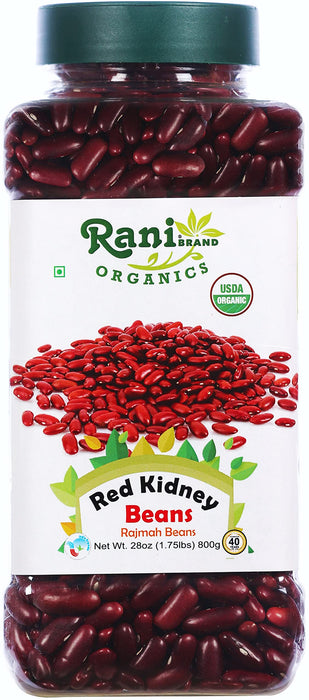 Rani Organic Red Kidney Beans (Rajmah Beans) Light 28oz (800g) PET Jar ~ All Natural | Vegan | Gluten Friendly | NON-GMO | Indian Origin
