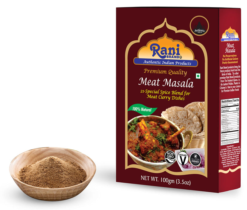 Rani Meat Curry Masala 21-Spice Blend 3.5oz (100g) ~ All Natural | Vegan | No Colors | Gluten Friendly | NON-GMO | Indian Origin