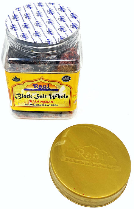 Rani Black Salt Raw Whole (Kala Namak) Mineral 32oz (2lbs) 908g PET Jar~Unrefined Pure and Natural | Vegan | Gluten Friendly | NON-GMO | Indian Origin